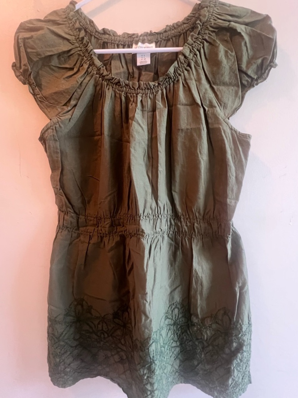 Oh Baby by Motherhood Olive Green Maternity Peasant Blouse